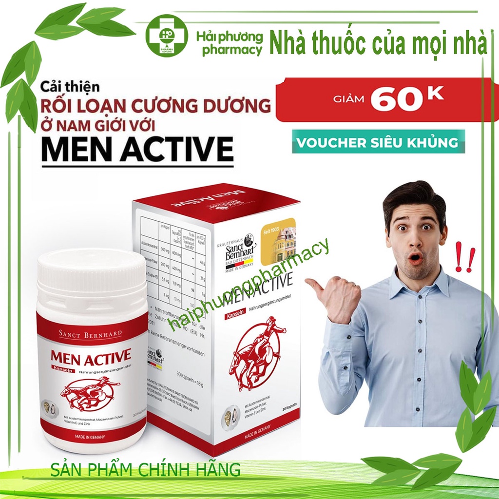 Men Active Kapseln 30 viên - Hỗ trợ tăng cường sinh lực nam giới, giúp cải thiện sinh lý nam