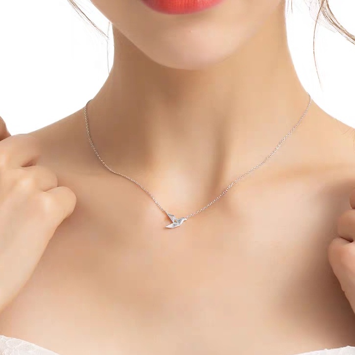 Dây chuyền Bạc ý 925 hạt giấy học trò vòng cổ nữ