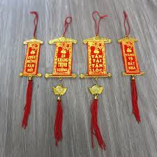 Liễn câu đối chúc mừng năm mới treo cây mai tắc đào tết nguyên đán âm dương lịch