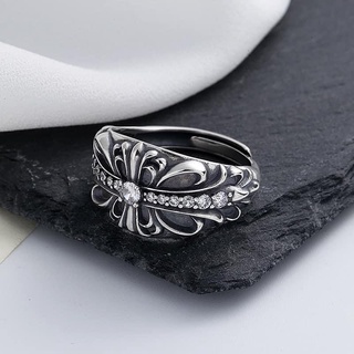 Nhẫn chrome hearts bạc s925 đính đá full như ảnh