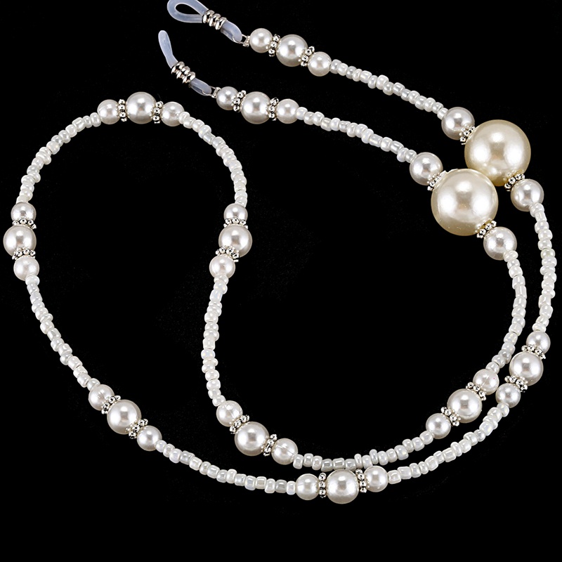 1 Dây Chuỗi Hạt Ngọc Trai Trắng Giữ Mắt Kính Đọc Sách Giá Đỡ