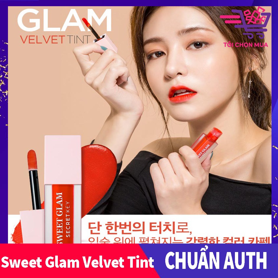 Son Kem Lì Hàn Quốc Secret Key Sweet Glam Velvet Tint  Hàng Auth Màu Chuẩn Mịn Môi