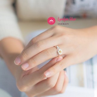 Nhẫn nữ cúc họa my xinh xắn Lymlym Silver bạc 925 cao cấp