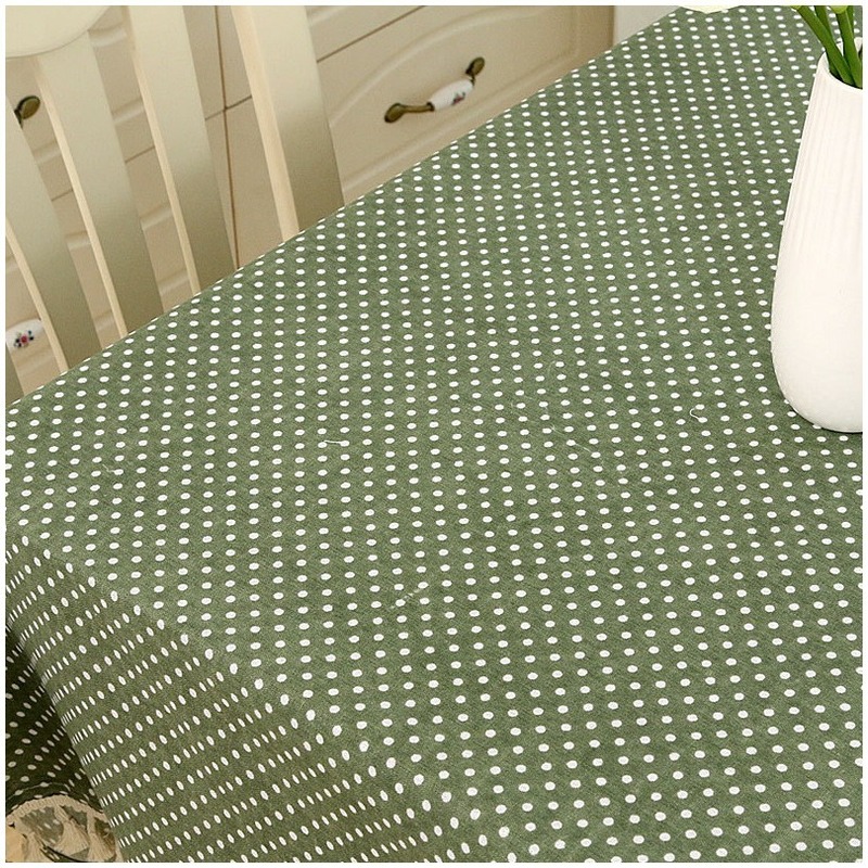 Khăn trải bàn chất liệu cotton lanh họa tiết kẻ sọc đơn giản