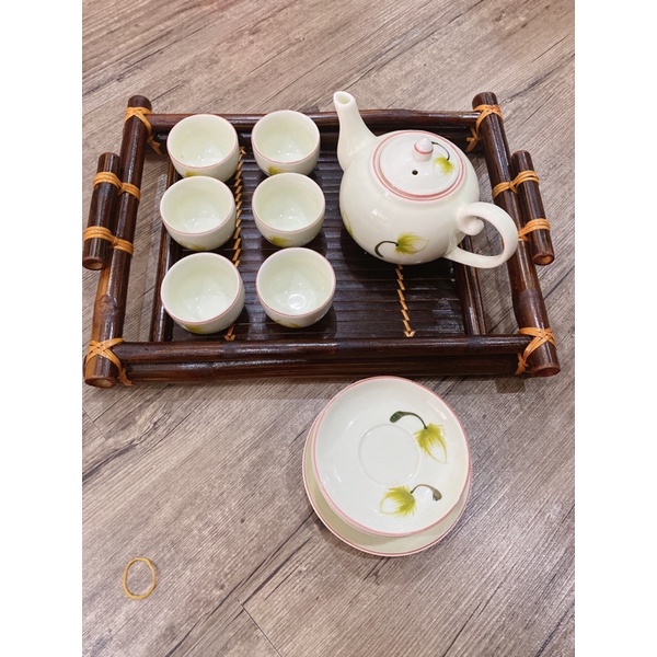 Khay Bàn Trà Khay Tre Đựng Ấm Chén Trà Dễ Vệ Sinh Khay Trà Tre Thủ Công Việt Nam