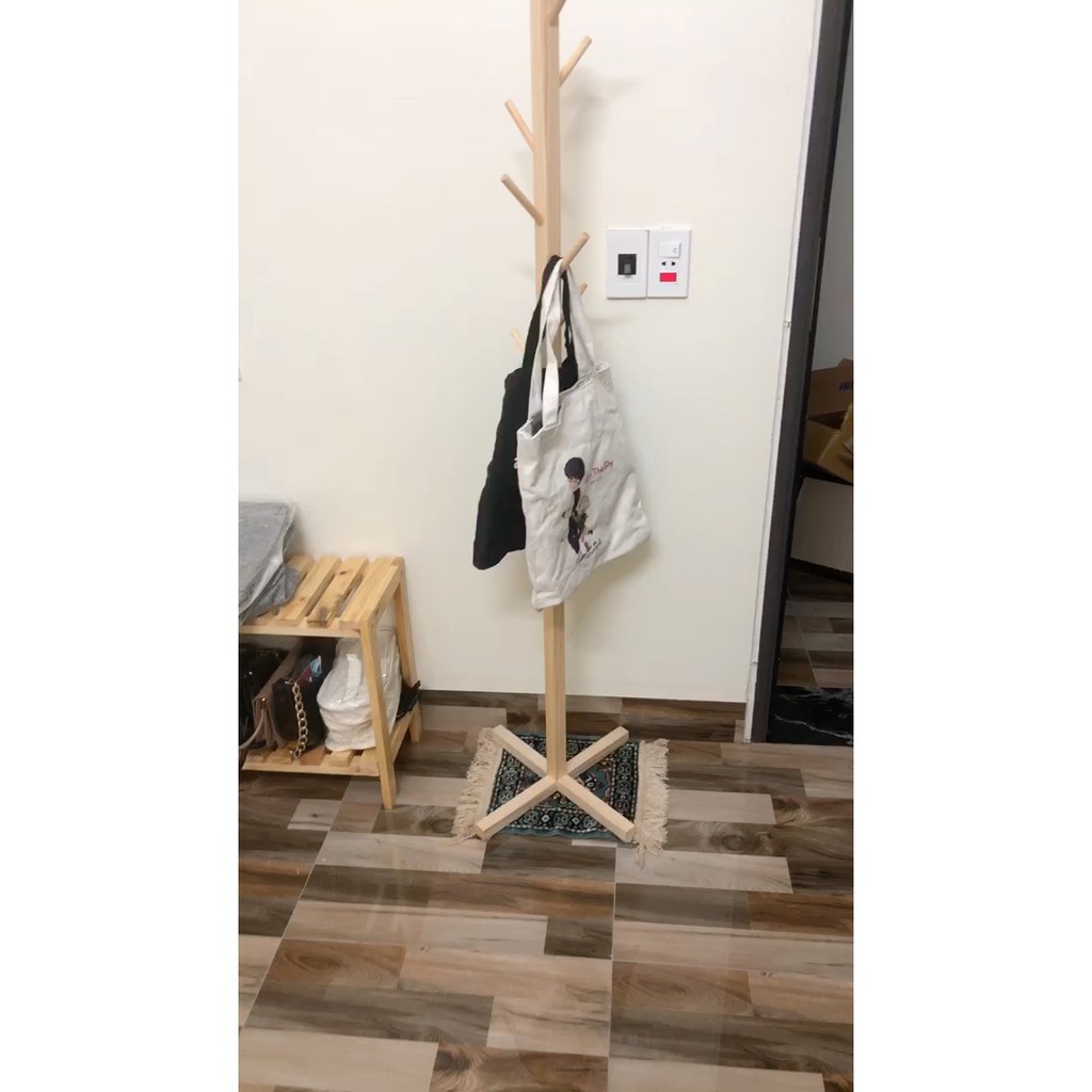 Cây Treo Quần Áo Túi Xách Gỗ Cao Cấp  -Phong Cách Bắc Âu  - Nội Thất Phòng Khách, Phòng Ngủ Bảo Hành 6 Tháng