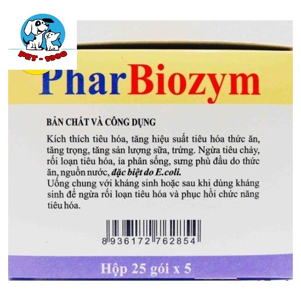 Men Tiêu Hóa Sống Pharbiozym Cho Thú Cưng Gói 5g