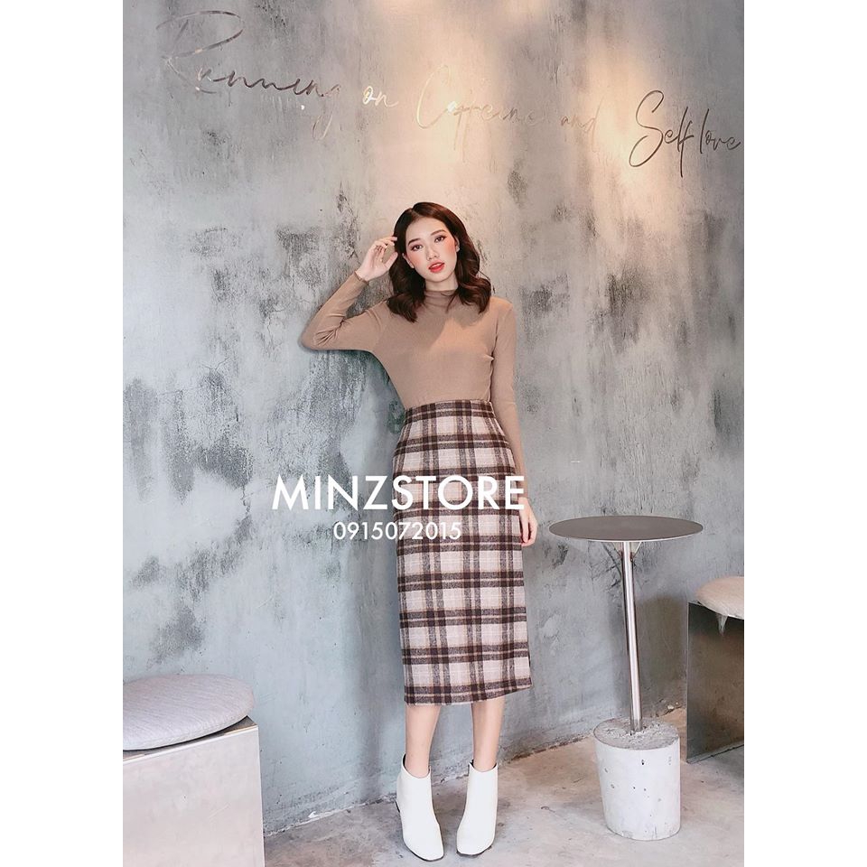 Chân váy midi dạ kẻ #1960 | BigBuy360 - bigbuy360.vn