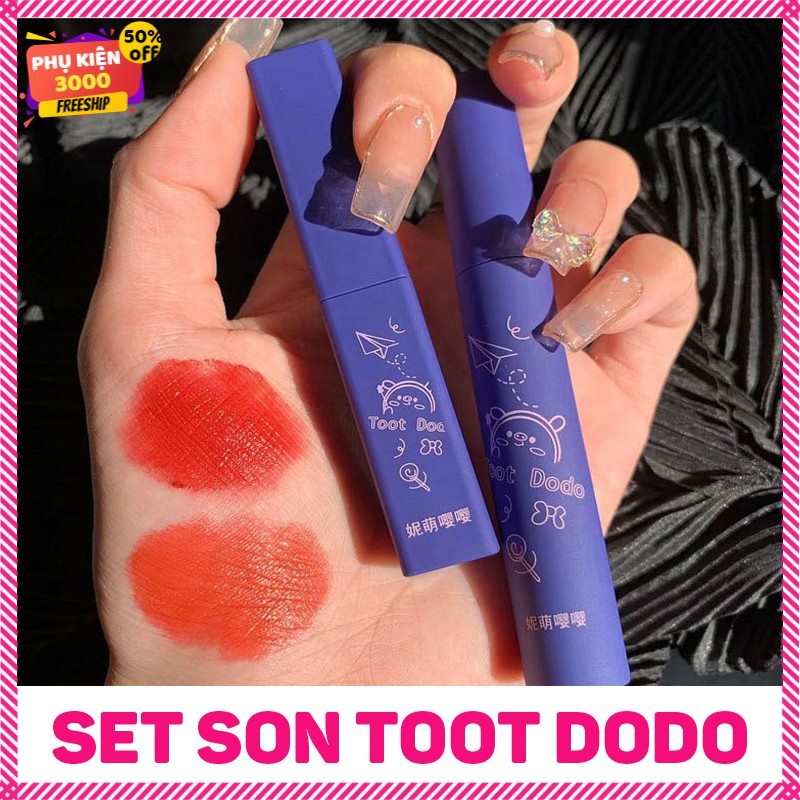 Set son 2 cây Toot dodo đỏ vỏ tím blue dễ thương nội địa trung siêu lì, lâu trôi hình bé heo , lợn hồng cho học sinh rẻ