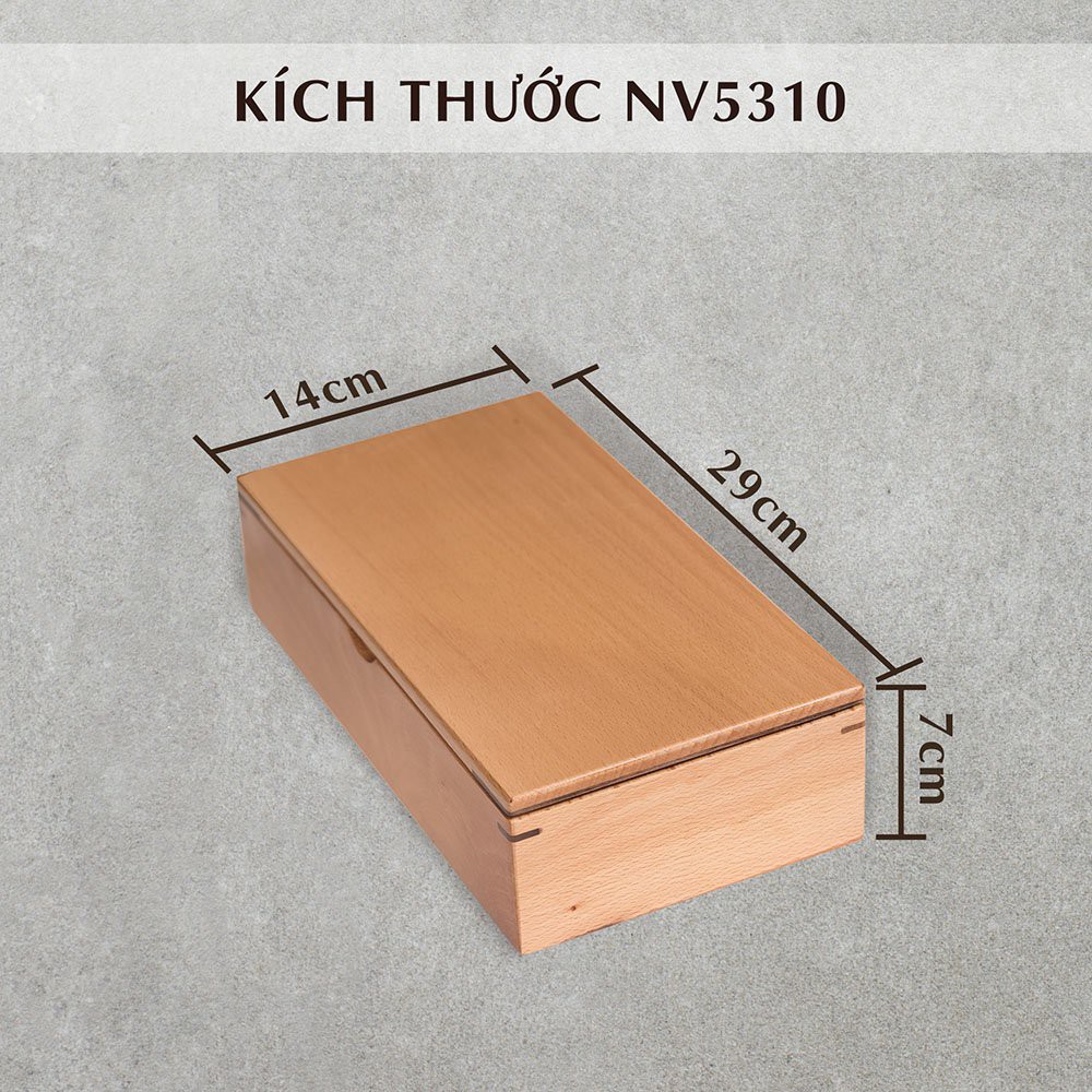 Hộp đựng đũa muỗng thìa có nắp đậy cao cấp NHẬT VY-NV5310 - Hộp đũa bằng gỗ dành cho Nhà hàng - Quán ăn - Gia đình