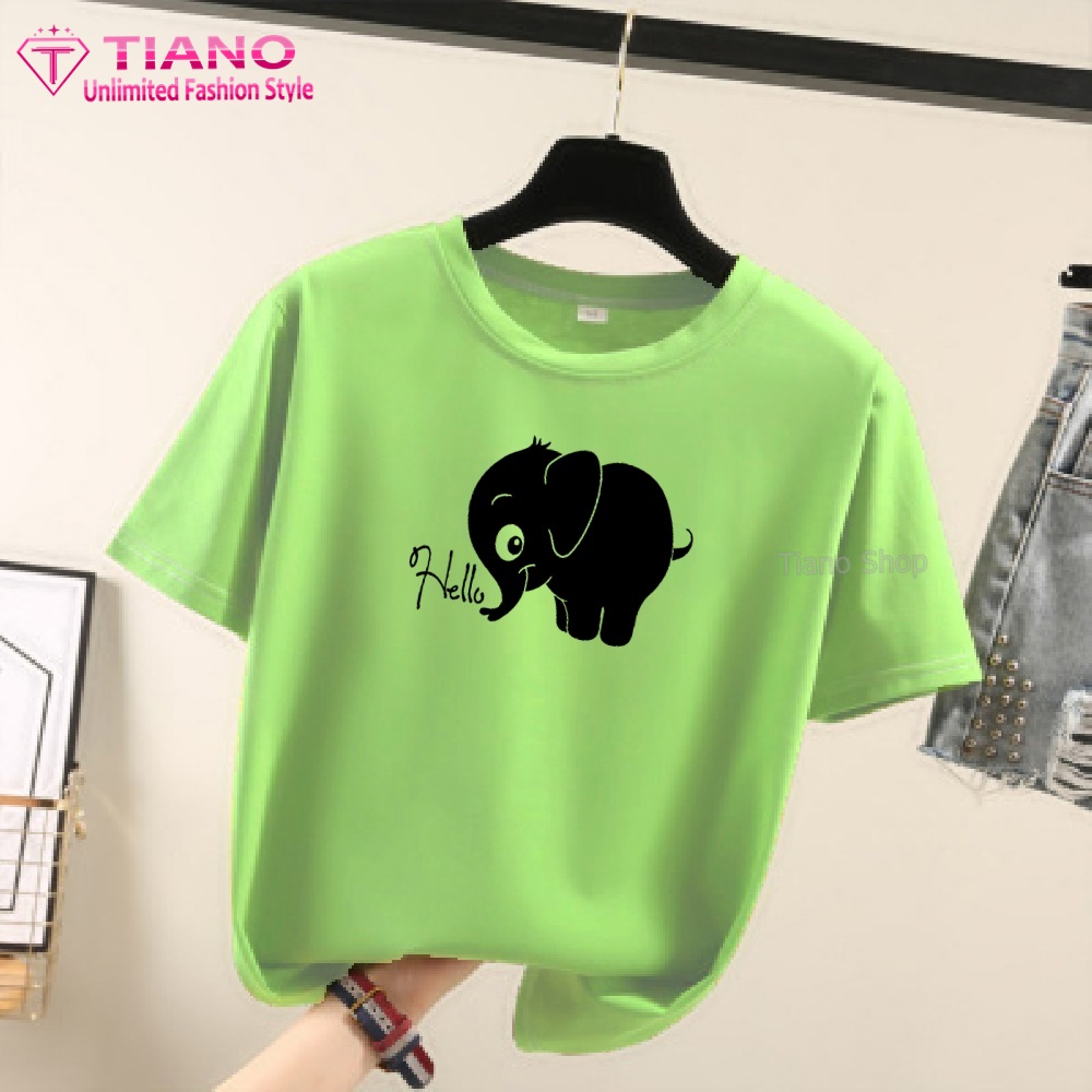 Áo Thun Tay Ngắn Con Voi AT-075 - Tiano - Dễ Phối Trang Phục - Áo Thun Nam - Áo Thun Nữ