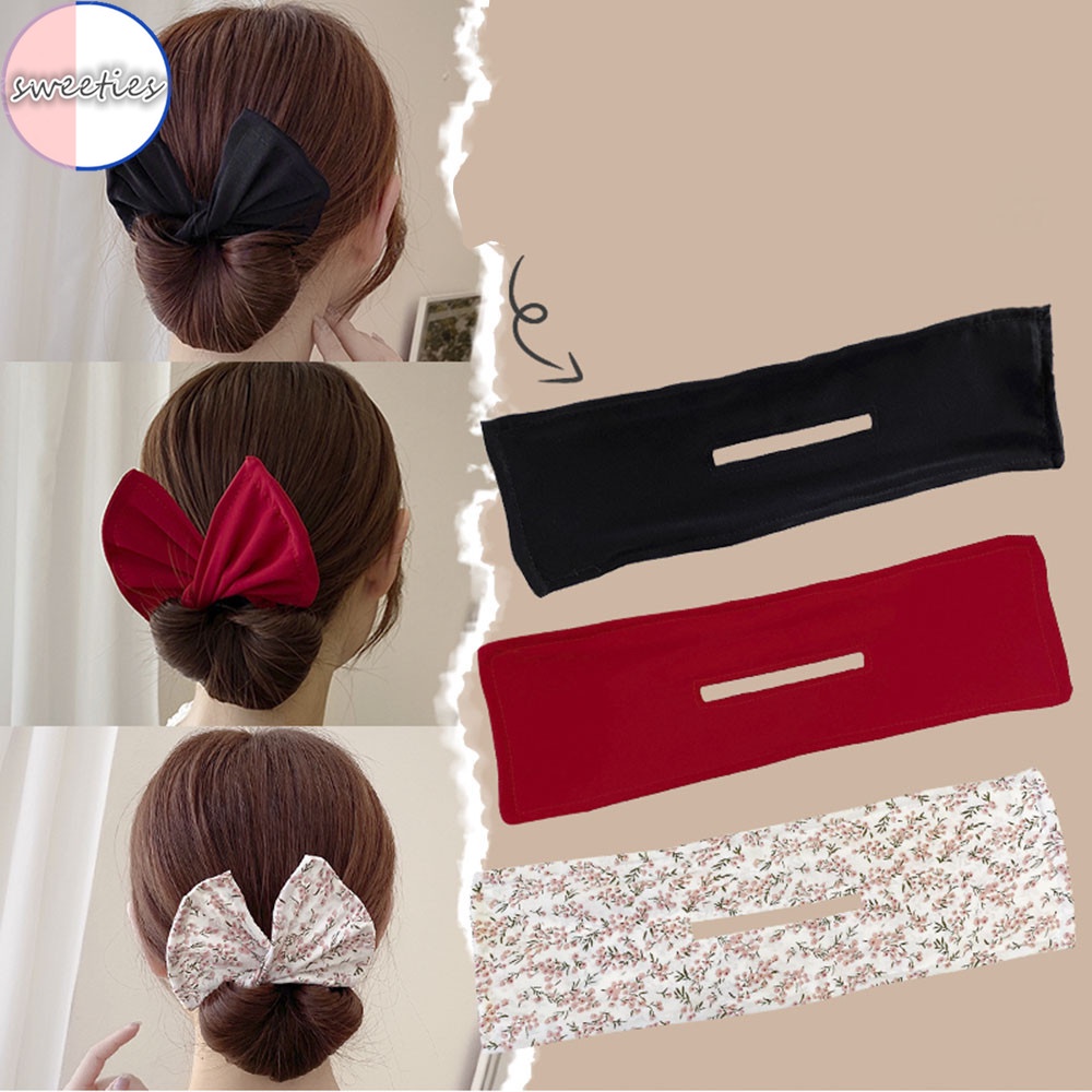 Dây Cột Tóc Dạng Phồng In Họa Tiết Đơn Giản Ngọt Ngào Cho Nữ