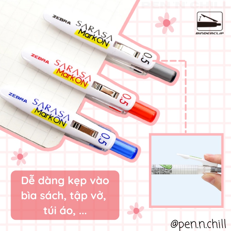 Bút Gel Chống Lem Nhòe Mực Zebra Sarasa Mark On - Cỡ ngòi 0.4/0.5mm
