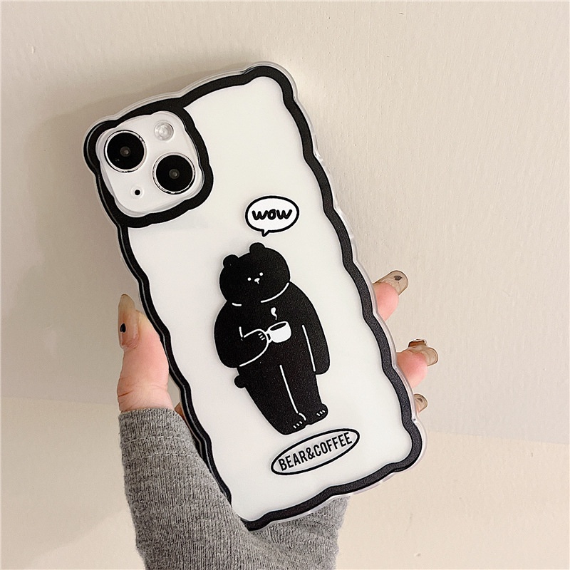 Ốp Điện Thoại Tpu Silicon Hình Gấu Uống Cà Phê Cho Iphone 13Pro 12 xs 11 xr-14
