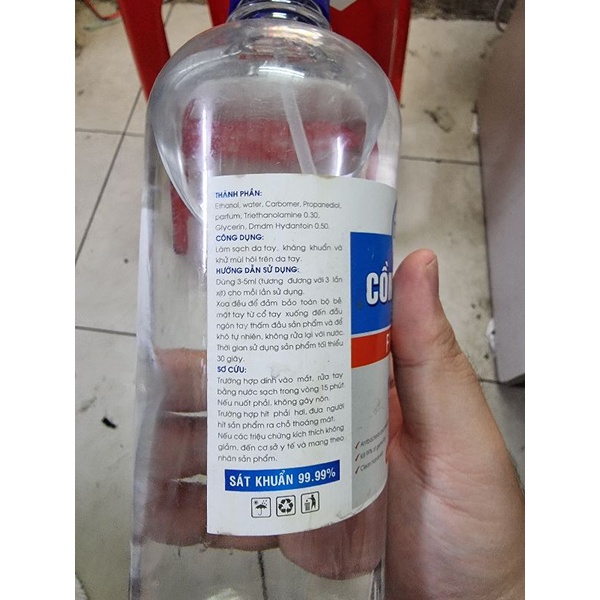 Cồn 70 độ sát khuẩn dạng chai xịt 1 lít Dược Bạc Liêu