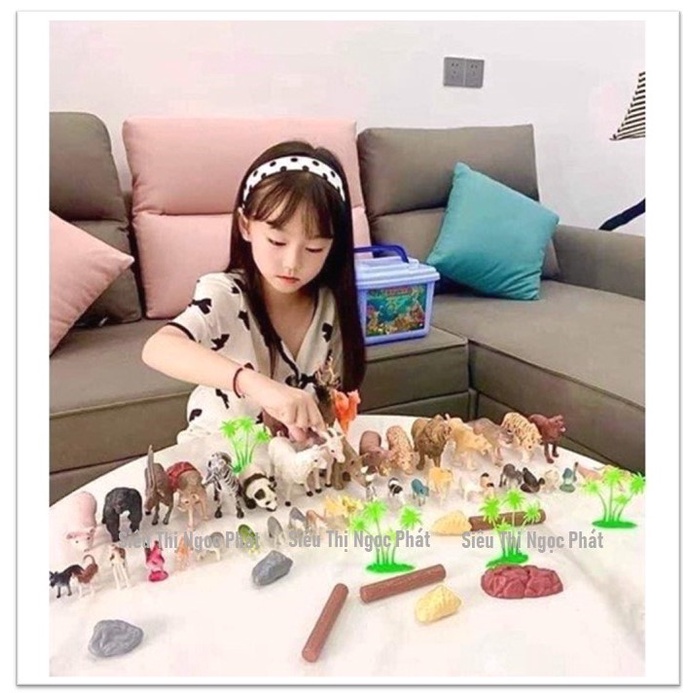 [LOẠI 1_NHỰA ABS] Thùng Động Vật 58 Chi Tiết_Nhựa An Toàn cho Bé sử dụng