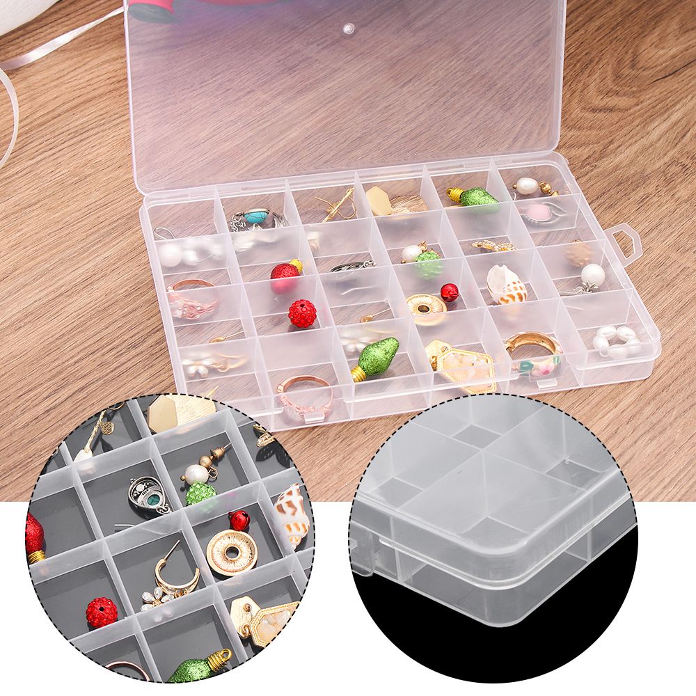 Hộp nhựa 24 ngăn đựng trang sức tiện lợi