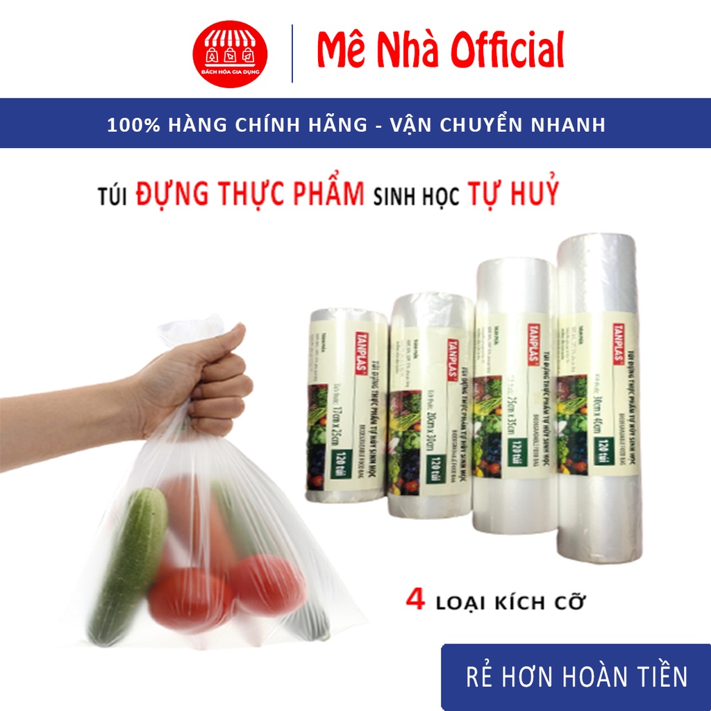 Cuộn Túi Đựng Thực Phẩm Tanplas Sinh Học Tự Hủy, Túi Bảo Quản Thực Phẩm An Toàn, Không Chất Gây Hại