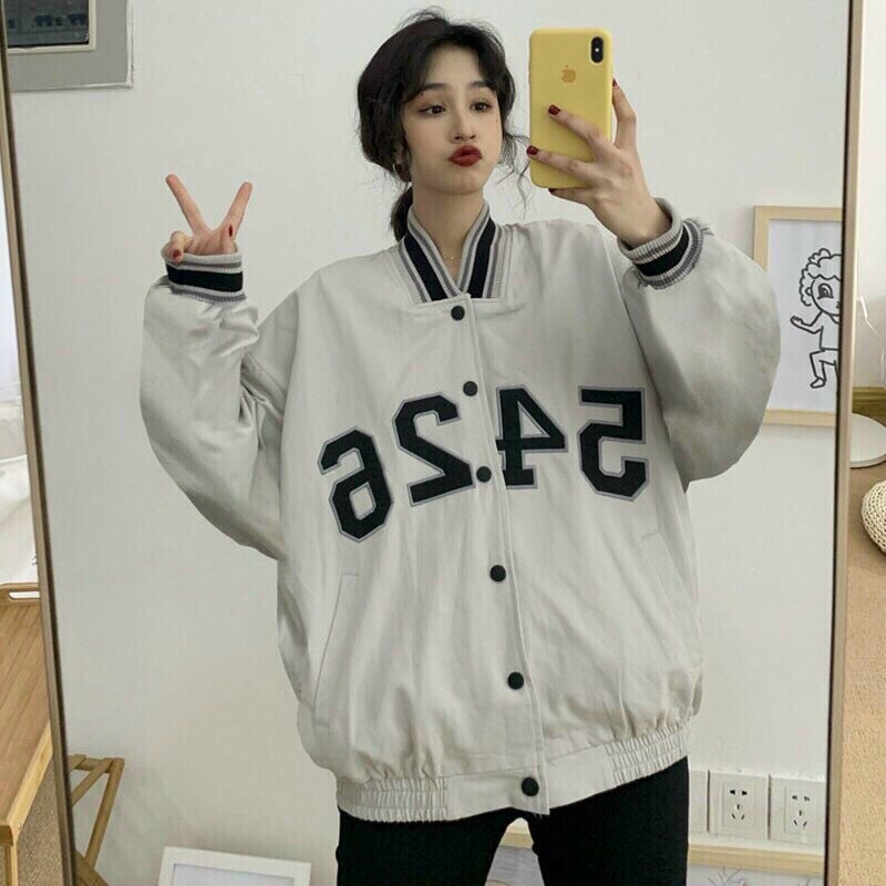 Áo khoác dù bomber jacket phối tay 5426 form rộng nam nữ  unisex 1HIT