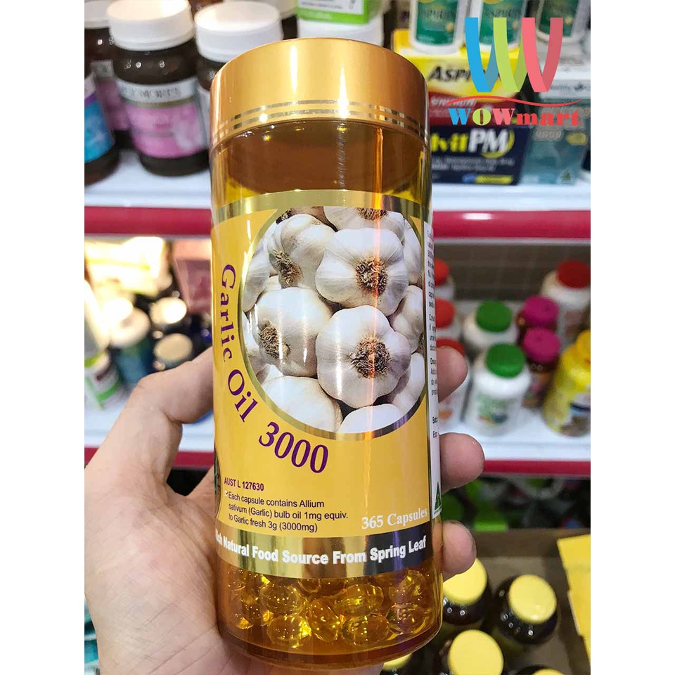 Tinh dầu tỏi Garlic Oil 3000mg Spring Leaf 365 viên của Úc