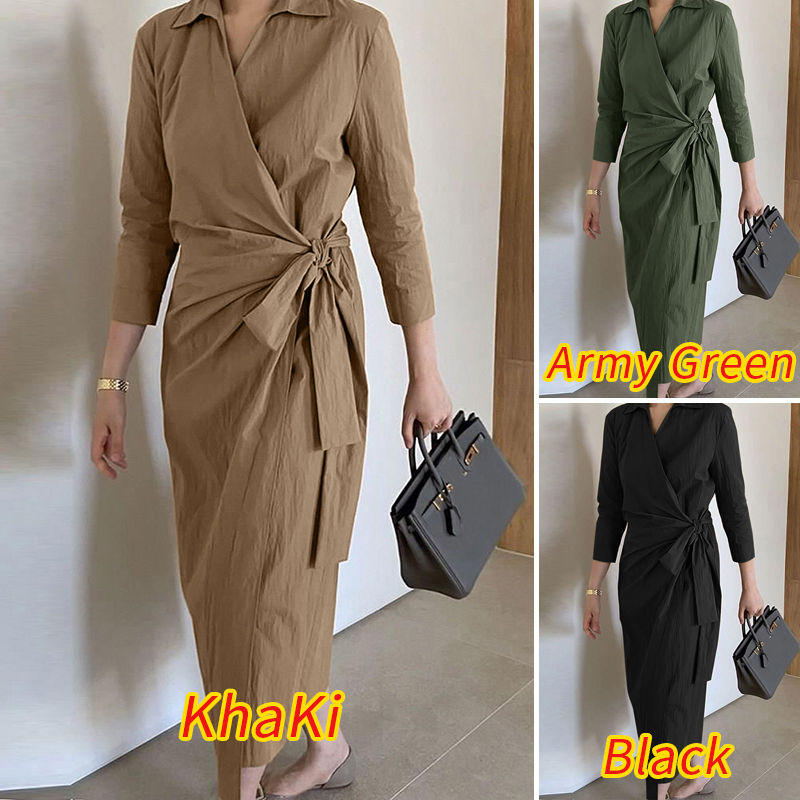 Đầm Maxi ZANZEA Tay Lửng 3 /4 Thời Trang Cho Nữ