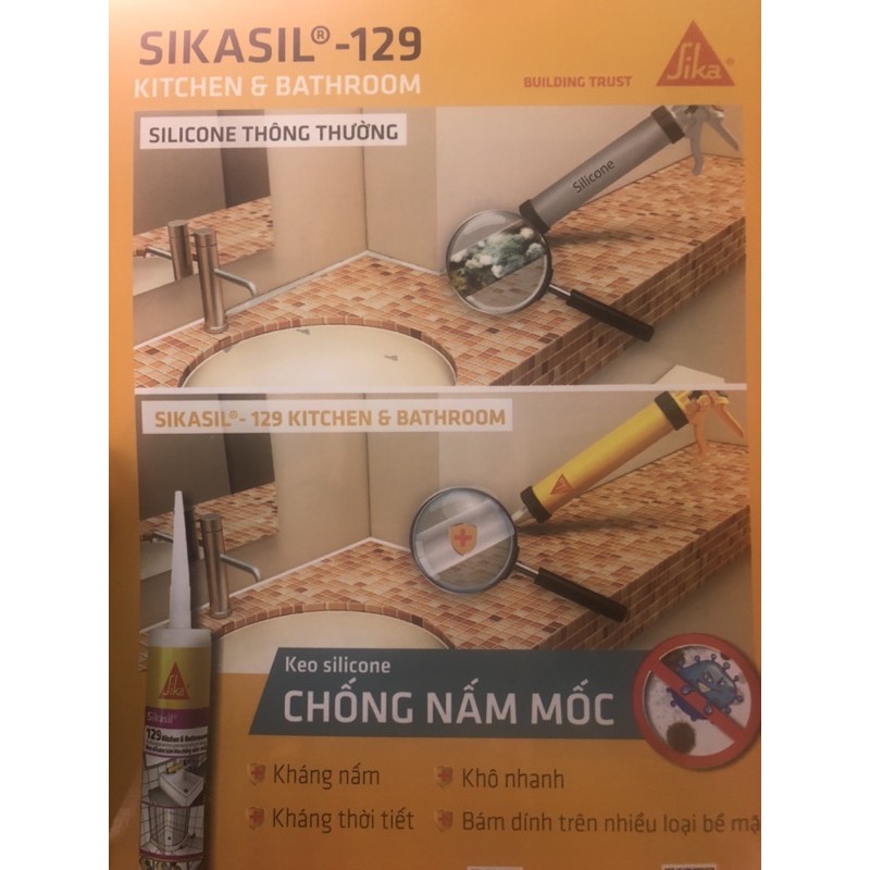 Keo Silicone 129 Sika Chống nấm mốc