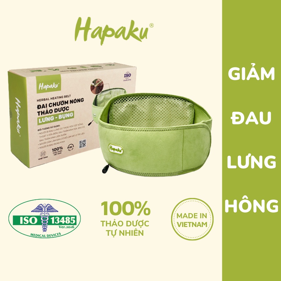 Đai Chườm Thảo Dược Giảm Đau Nhức Mỏi Lưng Bụng Hapaku, Làm Nóng Bằng Điện