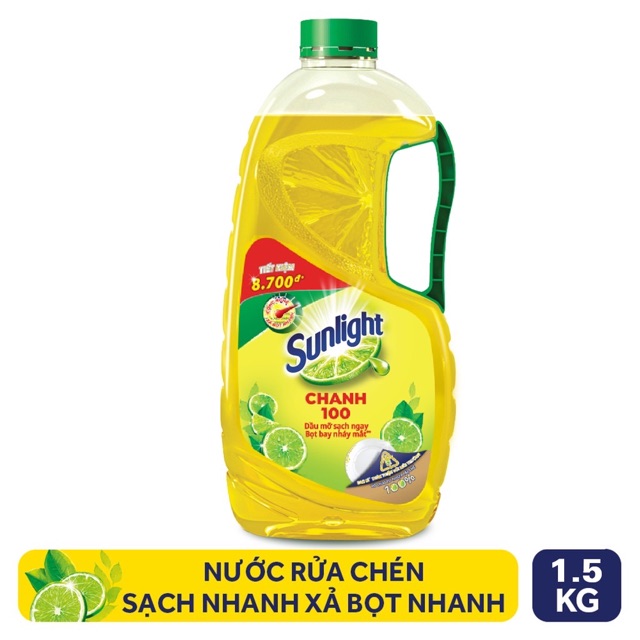 Nước Rửa Chén Sunlight Chanh chai 1.5kg