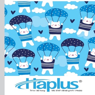 10 vở haplus 80 trang kẻ ngang hải tiến