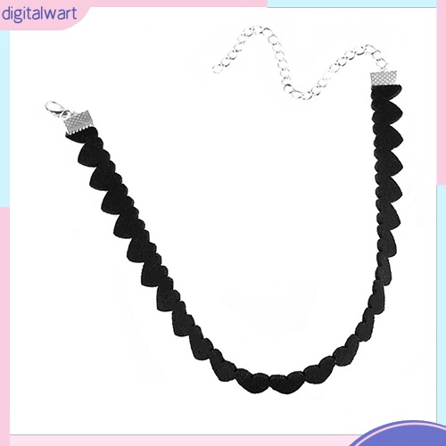 Dây chuyền choker phối nhung mặt trái tim cá tính dành cho nữ