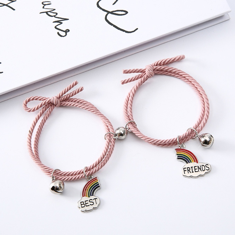 Vòng Đeo Tay Cặp Đôi Từ Tính Màu Cầu Vồng Dễ Điều Chỉnh