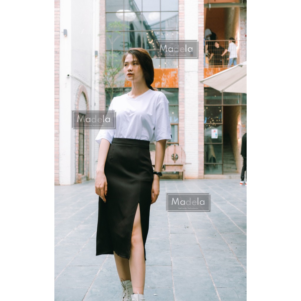Chân Váy Dài Chữ A xẻ tà MADELA phong cách Hàn Quốc, Váy Dài Xẻ Tà Chữ A Công Sở - CVAD03 | BigBuy360 - bigbuy360.vn