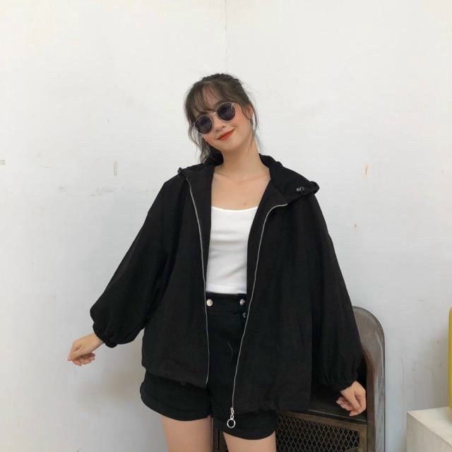 (FREESHIP)ÁO KHOÁC DA LỘN FORM RỘNG CÓ MŨ SIÊU XINH HOTTREND HIT 2022