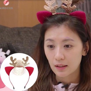 Bờm cài tóc noel sừng lấp lánh dễ thương