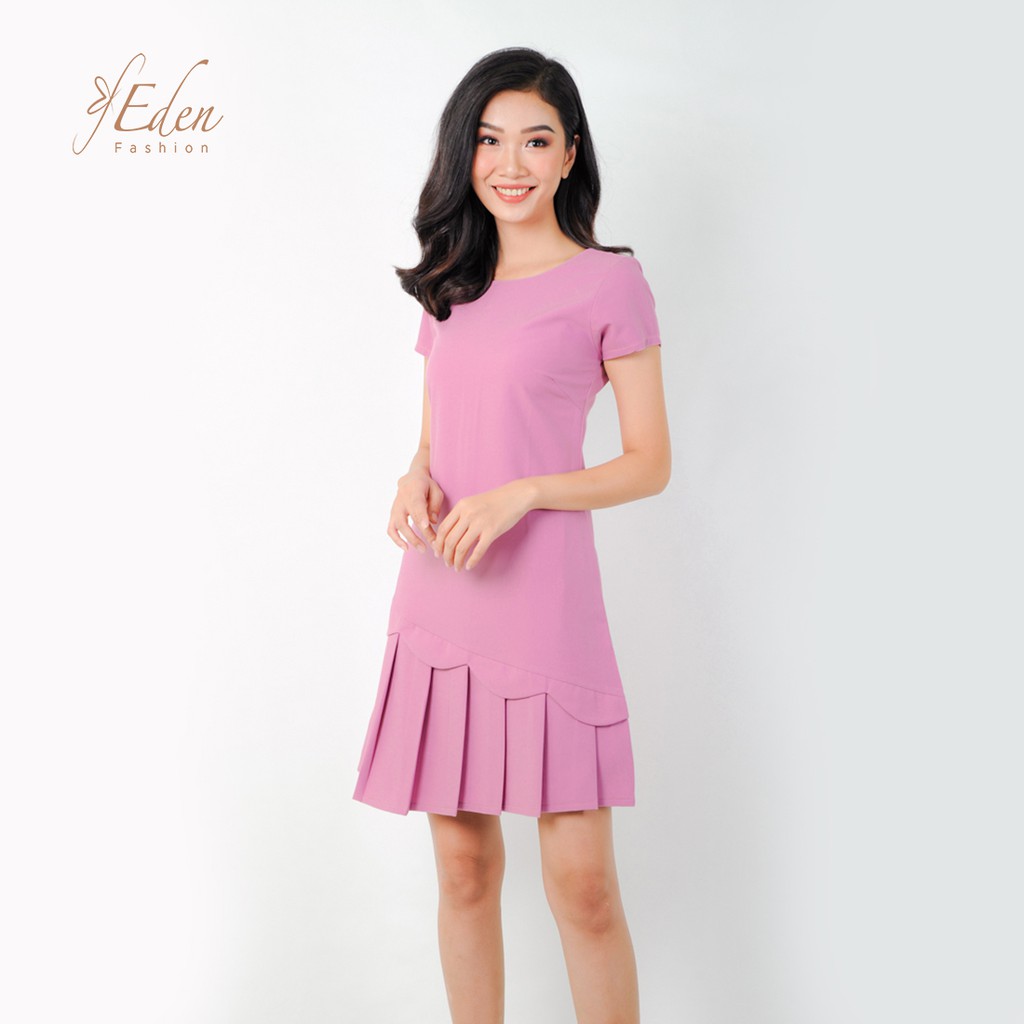 Đầm suông thời trang Eden tà xếp li thanh lich chất liệu cao cấp thoáng mát  - D274 Giá tốt nhất