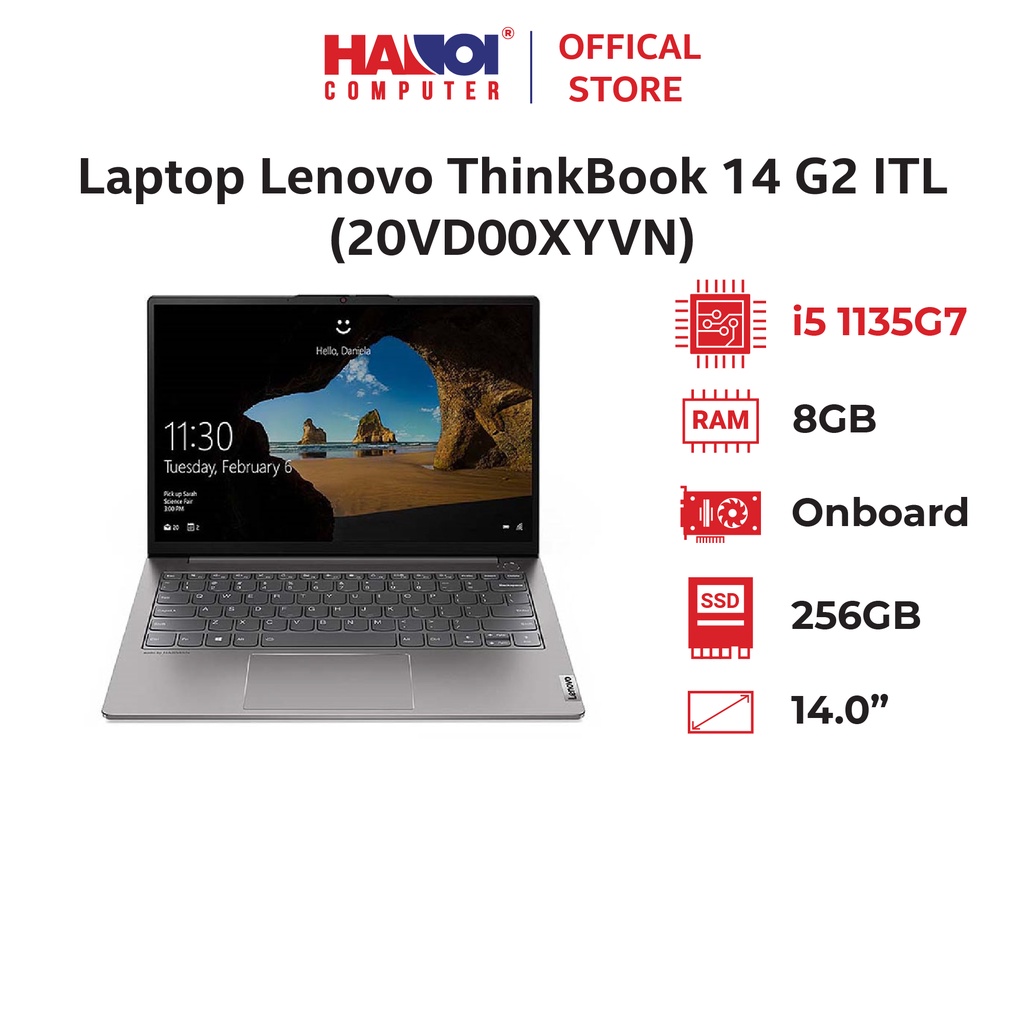 Laptop Lenovo ThinkBook 14 G2 ITL (20VD00XYVN) (i5 1135G7/8GB RAM/256GB SSD/14 FHD/Dos/Xám)