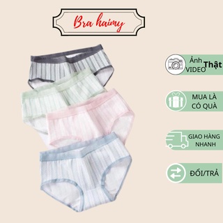 Quần lót nữ  🍓𝐌𝐚̂̃𝐮 𝐌𝐨̛́𝐢 🍓 Quần chíp cotton, mẫu kẻ sọc thời trang,mềm mịn,