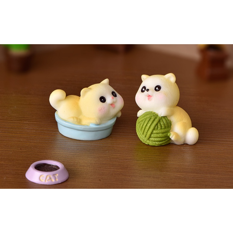 Mô Hình Trang Trí Ô Tô Bàn Làm Việc Phòng Khách - Phụ Kiện Trang Trí Taplo Xe Hơi Bộ Chú Mèo Cực Yêu