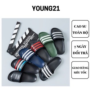 Dép quai ngang nam nữ 3 vạch cao su đúc A.di.Das nguyên khối bền nhẹ không thấm nước YOUNG21
