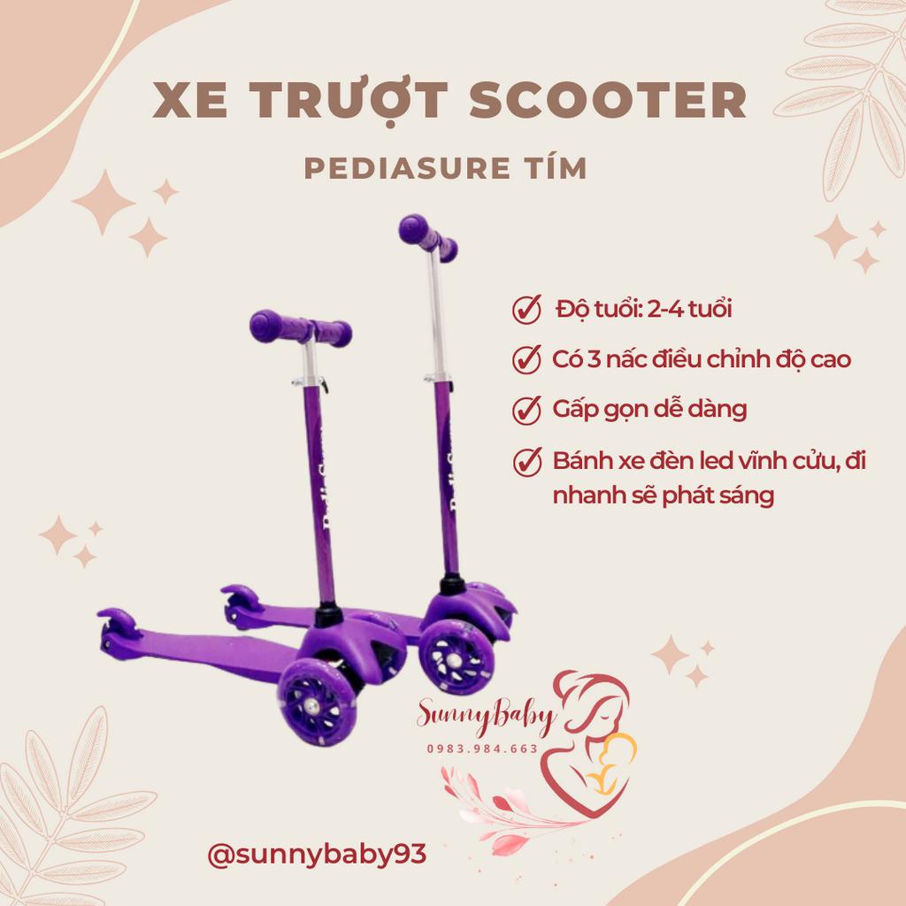 Xe Scooter Cao Cấp - Bánh Xe Đèn Led Phát Sáng Bé 2 tuổi đến 4 tuổi - Xe Trượt Scooter 3 Bánh Có Đèn Pediasure