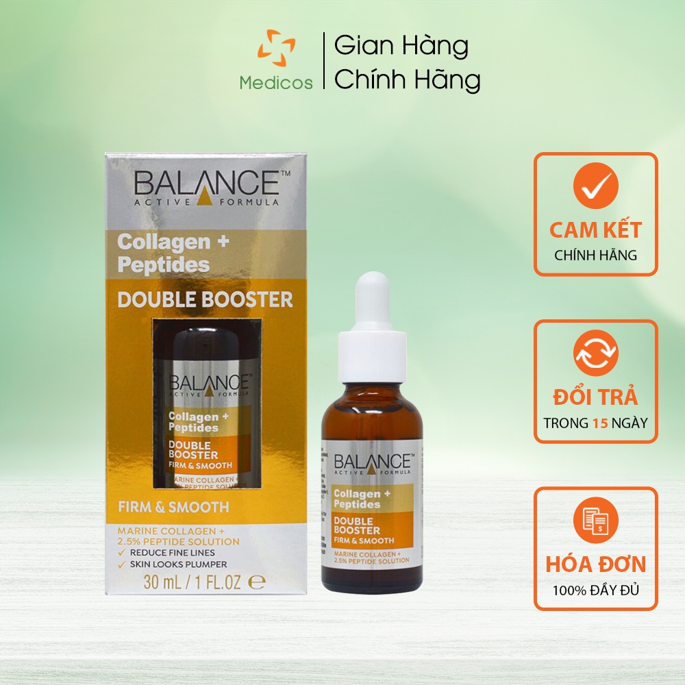 Serum Collagen trẻ hóa làn da - Balance Active Formula Collagen + Peptides Double Booster 30ml