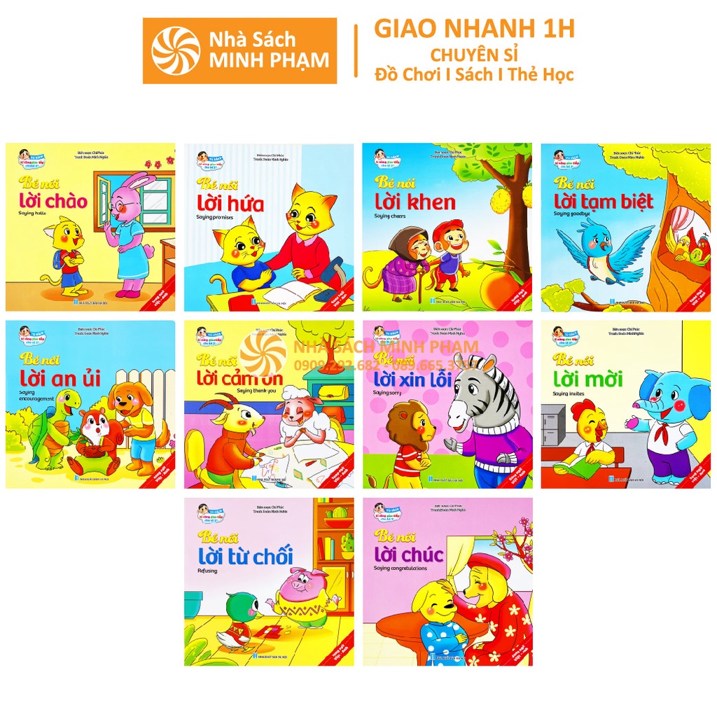 Sách - Truyện tranh kỹ năng giao tiếp ứng xử cho bé 2+  - Trọn bộ 10 cuốn