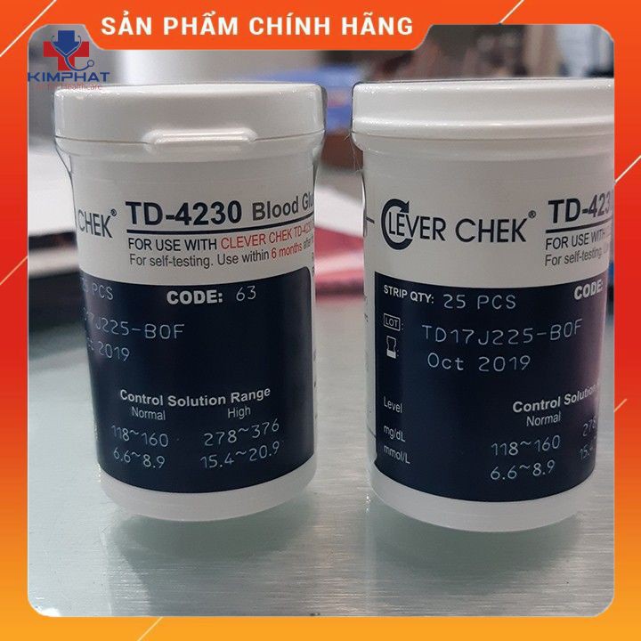 Que Thử Đường Huyết Clever Check - Code 63 TD4230