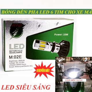 ĐÈN XE MÁY 6 TIM LED SIÊU SÁNG
