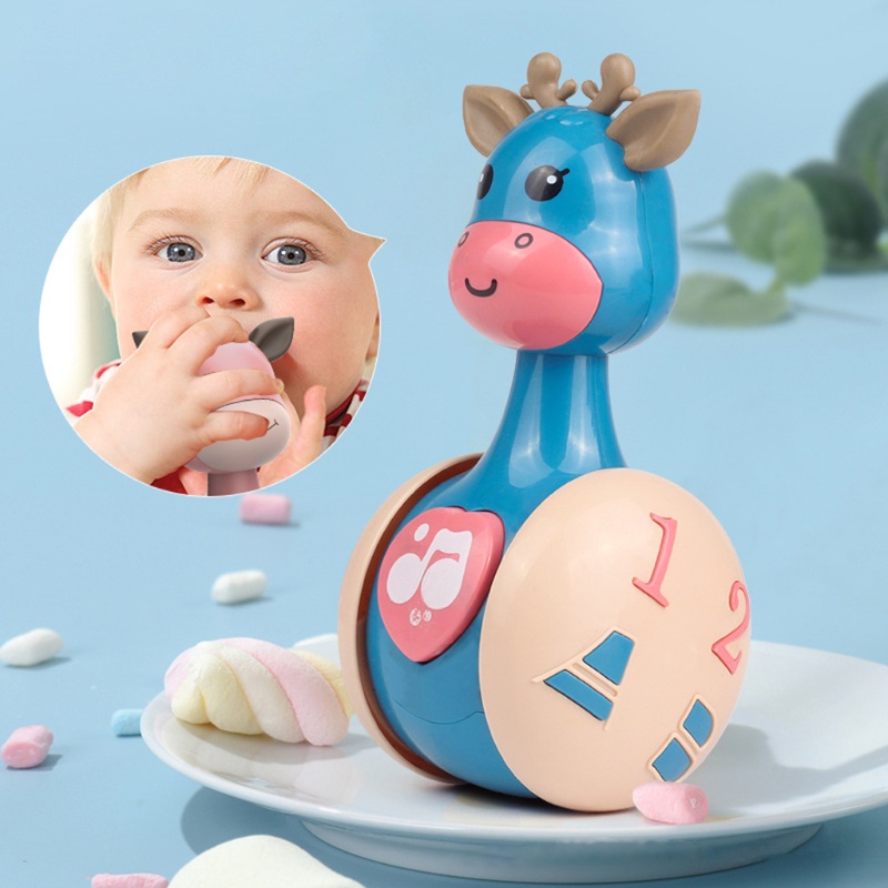 Đồ chơi con lật đật hình hươu cao cổ hoạt hình có nhạc cho bé