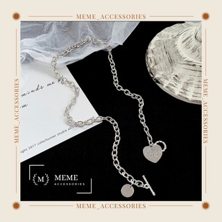 Vòng cổ mặt dây chuyền/ vòng tay kim loại mặt trái tim khắc chữ phong cách retro thời trang Hàn Quốc