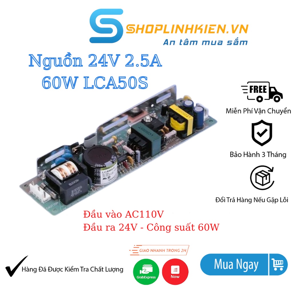 [Nguồn AC-DC 110V Sang 24V] Nguồn 24V 2.5A 60W LCA50S-24 Hàng Lưu Kho