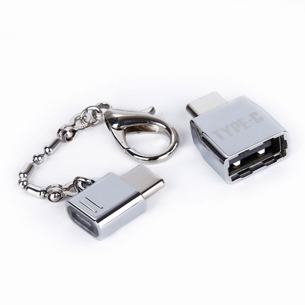 USB-C OTG Adapter 2x Metal Micro Type C Converter USB 2.0 Female to USB 3.1 Male