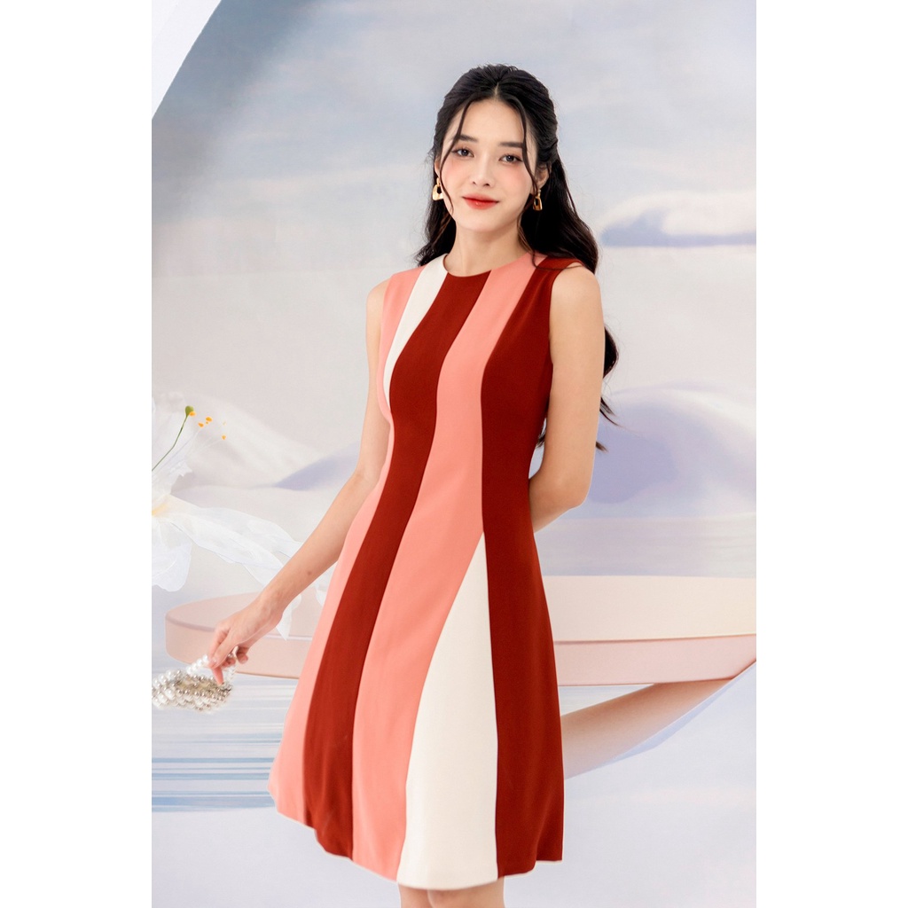 [Mã BMLT100 giảm đến 100K đơn 499K] Váy SN pha phối 3 màu HM