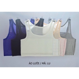 Áo nịt ngắn lưới mặc bao mát (Hình thật)